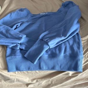 Rebecca Minkoff Long Sleeve Crop Sweatshirt Blue